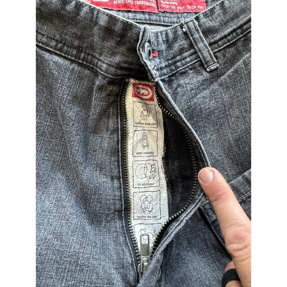 Vintage Ecko Unltd.‎ Jeans Overtime Shop Denim Pant Baggy Y2K Black RARE 32x31.5 - Picture 9 of 10